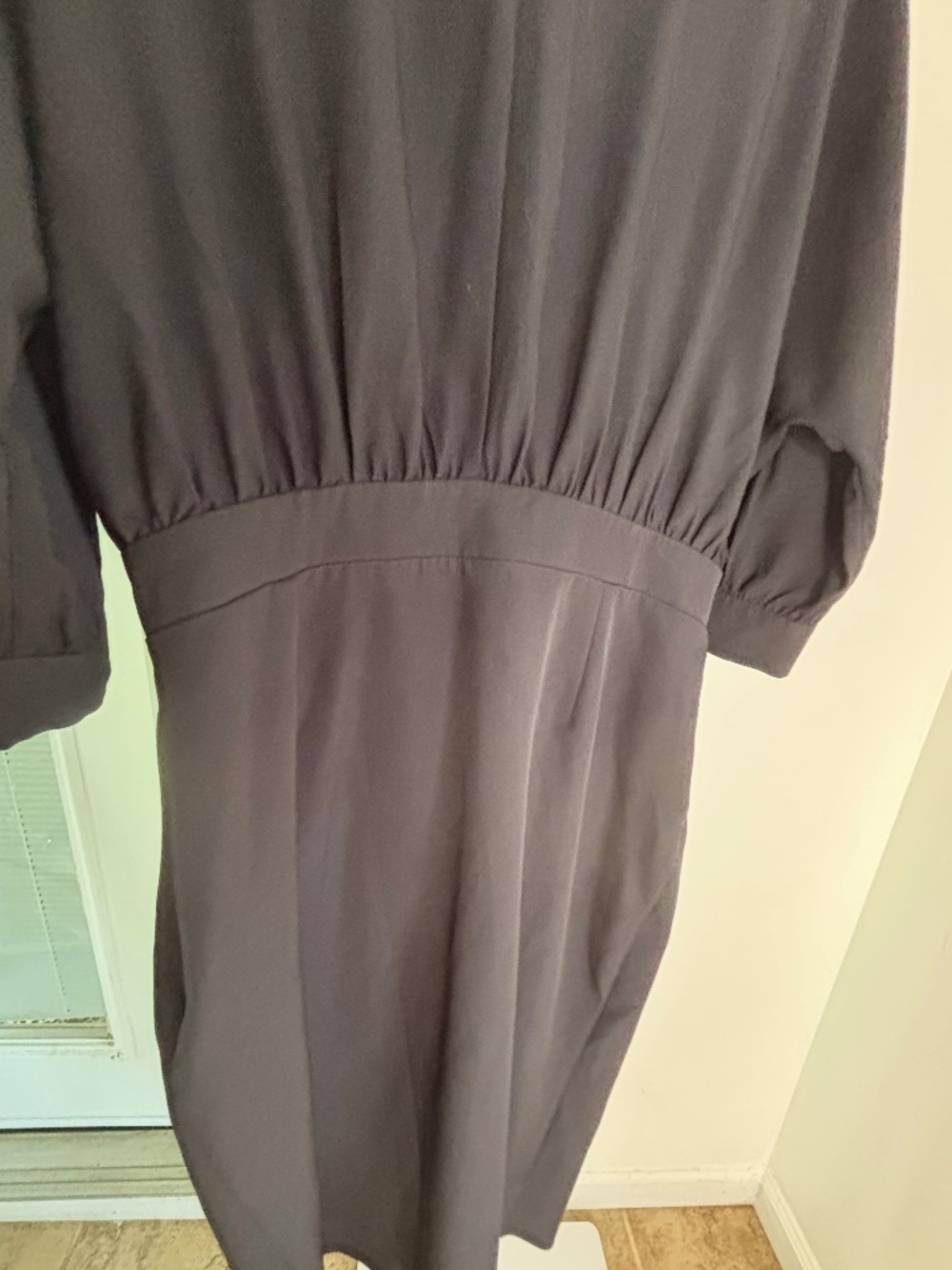 ASOS Black Draped Midi Dress | Size 16 | Effortless Sophisticated Style - Picture 9 of 10